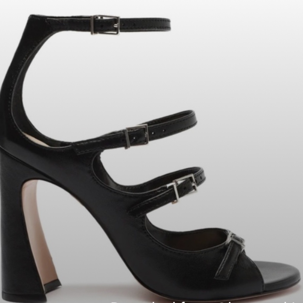 NWT Schultz Roman Leather Sandal | Black Leather | Size 7.5